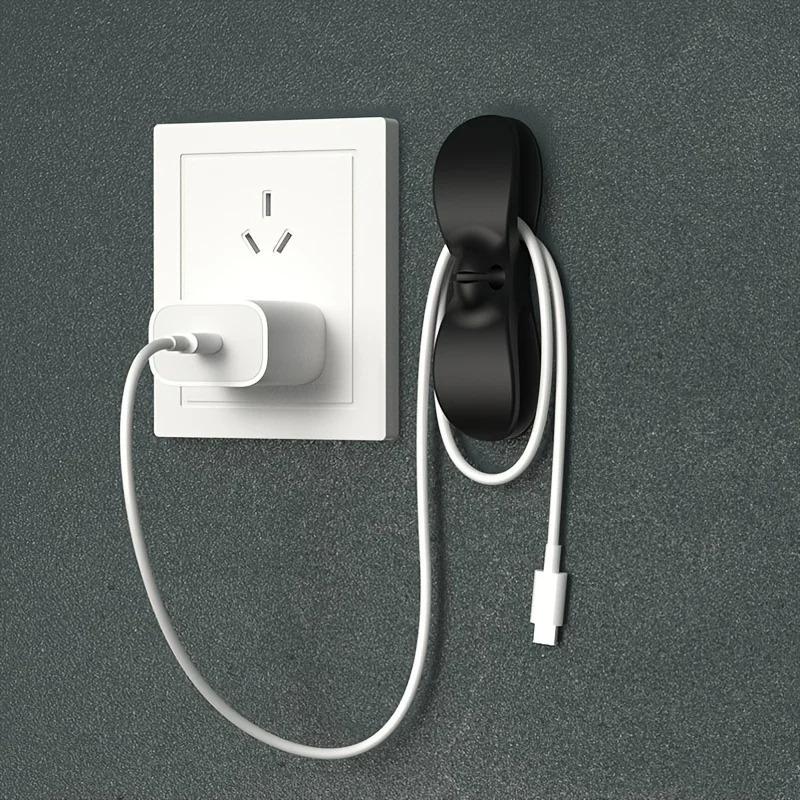 2pcs Household Kitchen Storage Wire Winder Traceless Plug Fixed Power Cord Organizer Cable Management Home Storage Tools
