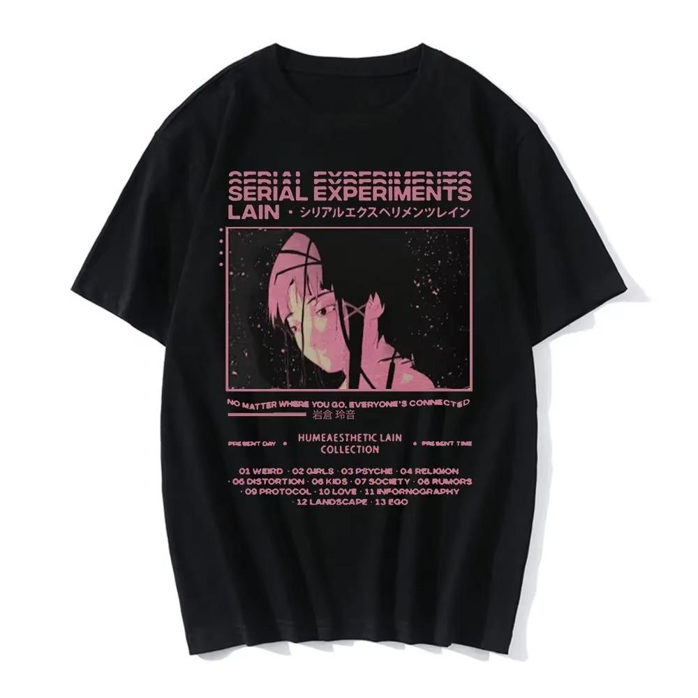 

2025 Anime Serial Experiments Lain T-Shirt Men Women Graphic T Shirts Unisex Iwakura Manga Girl Sci Fi Short Sleeve Tees Tops L