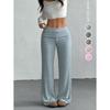 Cross-border Women's New Casual Striped Knitted Women's Straight Trousers
