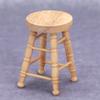 1/12 Puppen Miniaturmöbel Holzfarbe Runder Hocker Hoher Hocker Möbel Stuhl