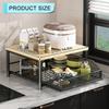 Space-Saving Under Cabinet Coffee Maker Organizer Kitchen Countertop Racks with Drawer Wire Basket Coffee Machine Storage Shelf