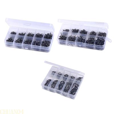 A1A2 100/500pcs Steel Barbed Fish Hooks Saltwater Freshwater Fishing Hooks Durable