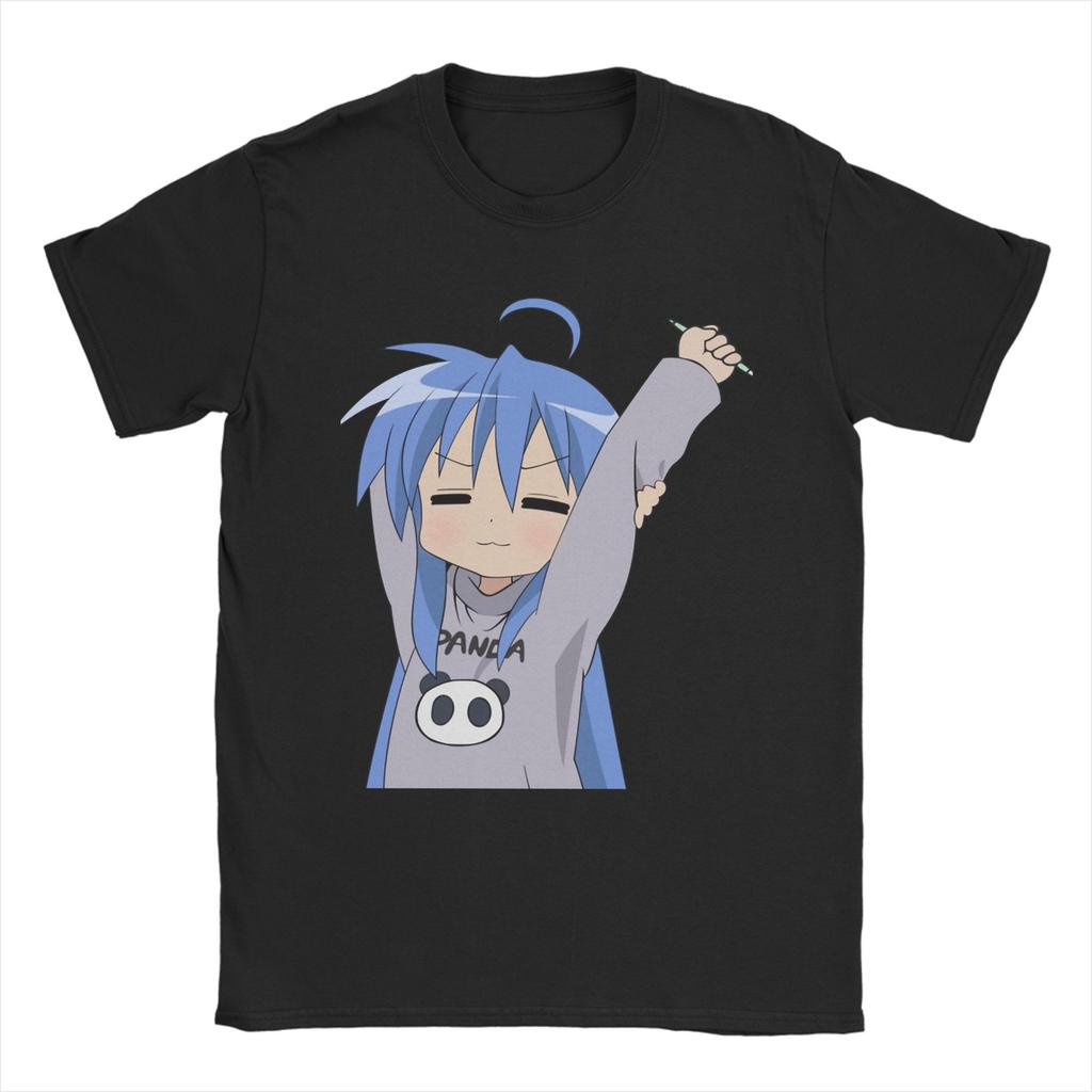 Vintage Konata Izumi Lucky Star Design TShirts for Unisex Women Round Collar Cotton T Shirt Short Sleeve Tee Shirt Party Clothes