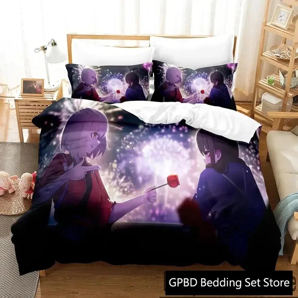 3D Print Anime Lycoris Recoil Comfortable Duvet Quilt Cover Pillowcase Bedding Set Children Bedroom Decoration Home Textile