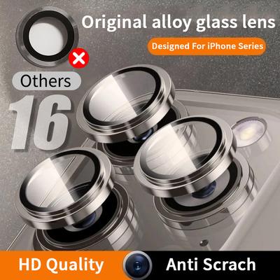 Official Colours Metal Individual Ring Camera Lens Protector Tempered Glass Screen Protector Cover For iPhone 16 Pro Max 16 Plus
