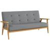 Sofa, 3-Seater, 154.5 cm, Tufted Backrest, Padded Seat, Armrests, Grey