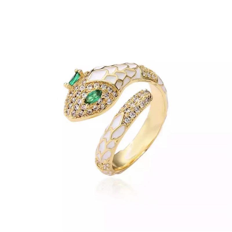 Women's adjustable copper micro-inlaid zircon gold ring