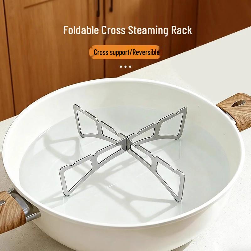Stainless Steel Portable Steaming Rack for Camping, Kitchen, Picnic, and Barbecue.