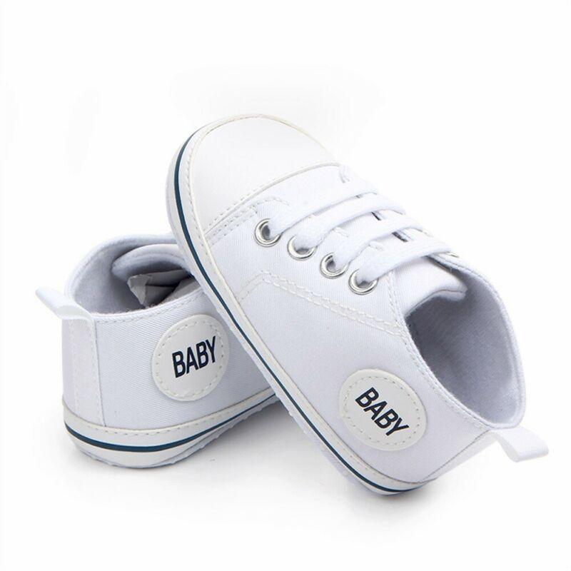 Baby First Walkers Cute Newborn Kid Canvas Sneakers Baby Boy Girl Soft Sole Crib Shoes Pre Walkers