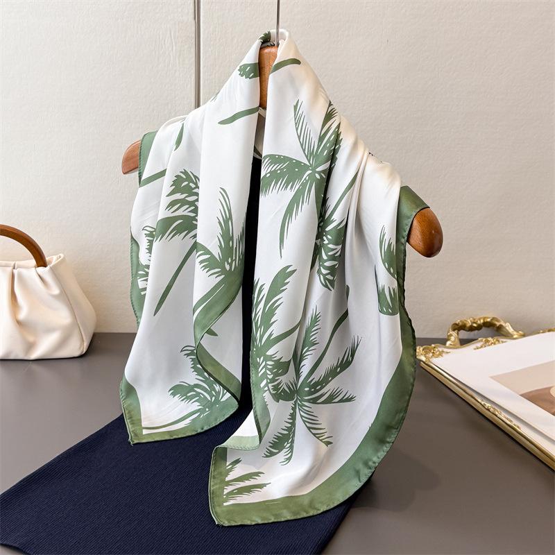 New Fashion Decoration Tree Pattern Square Scarfs Women Neck Ties Soft Hijab Headscarf Foulard Bandana Female Head Scarves