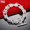 925 Sterling Silver Multi-layer Interlocking Bracelet - Exquisite Gift Jewelry