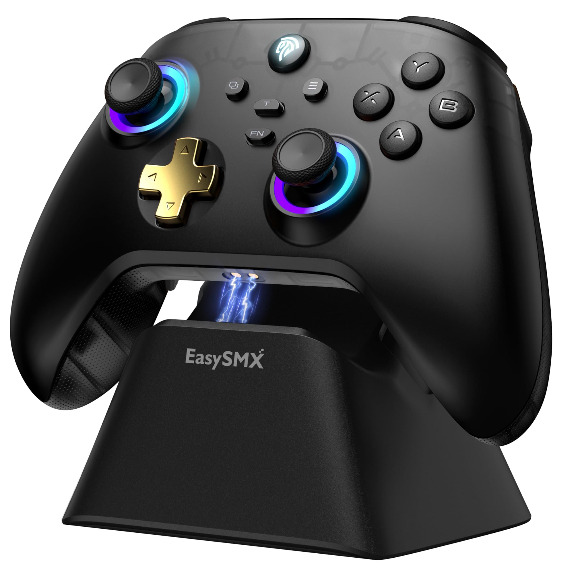 

EasySMX D05 PC Charging RGB Wireless Switch Gamepad for with Hall Effect Controller, Dock, Backlit, Controller, Joy-Con, PC/Switch/iOS/Android/Steam