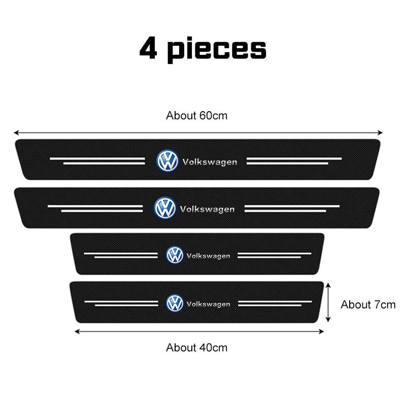 XMZSA1 For Volkswagen VW Carbon Fiber Car Door Sill Sticker R Line Tiguan Jetta Golf 3 4 5 6 7 Polo Passat Threshold Pad Film Accessory