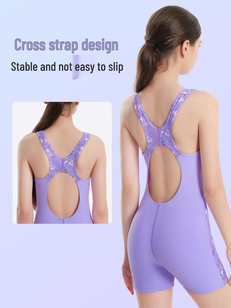 Girls' One-Piece Children's Swimsuit with Removable Chest Pads - Small, Medium, Large Sizes Available