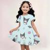 2026 Girl Short-Sleeved Dress Cute Kuromi Hello Kitty print Skirt Summer New Clothes Original Brand Clothing Children's sleep