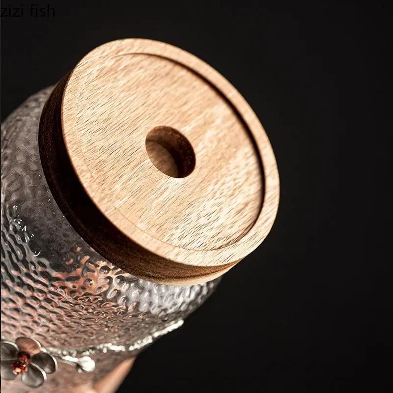 Hammer Pattern Glass Storage Jar Creative Three-dimensional Plum Blossom Candy Dried Fruit Jar Tea Jar Home Storage Container