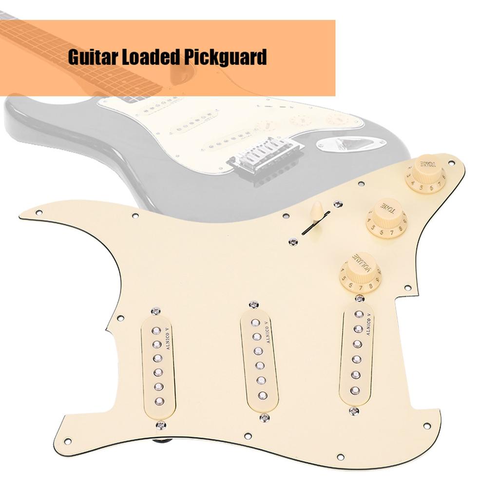 1 Set Loaded Prewired SSS Pickups Pickguard ALNICO V Magnet for Electric Guitar
