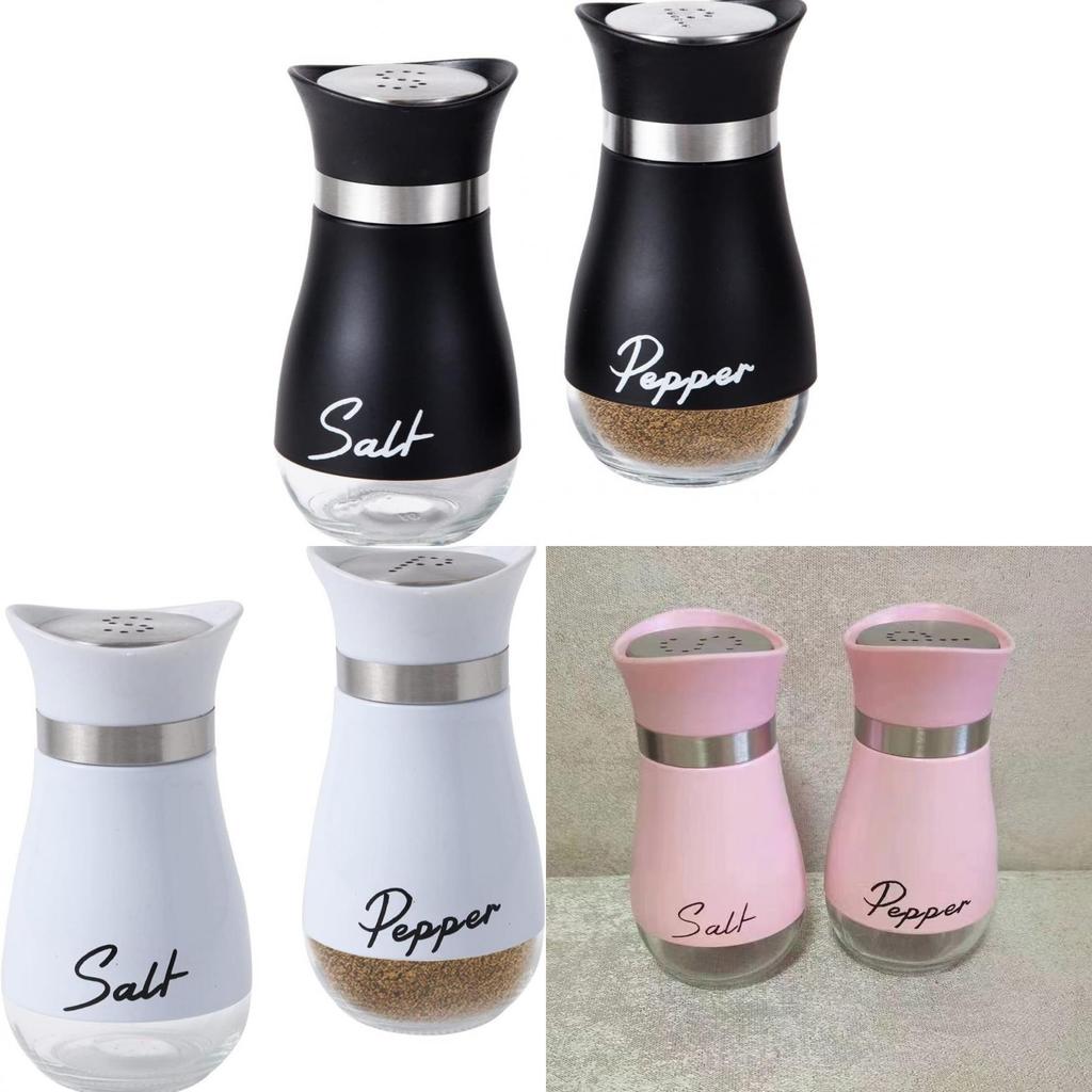 Stainless Steel Spice Jar Set With Adjustable Salt And Pepper Shakers For Kitchen Storage