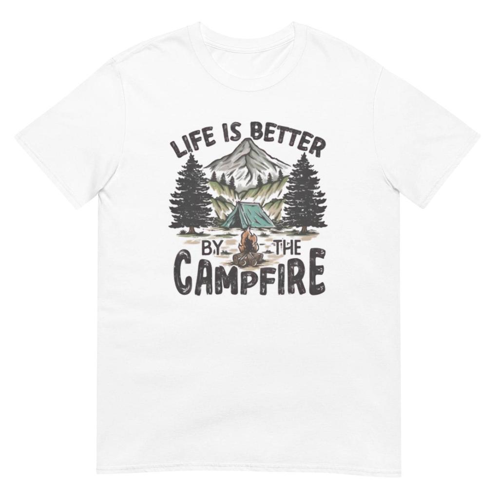 Life Is Better By The Campfire shirt, cozy outdoor graphic tee for camping lovers, perfect adventure gift
