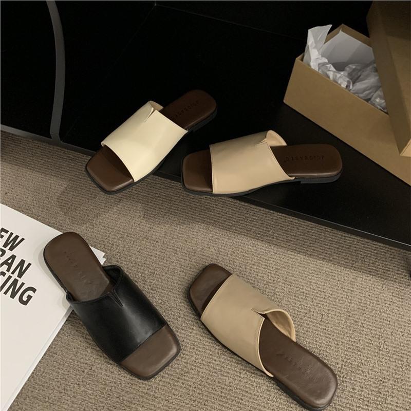 Stylish Minimalist Single Strap Sliding Sandals Women's Slippers Summer Outdoor Casual Opentoe Flats Autumn