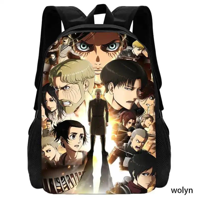 Cartoon School Bags for Boys Girls ,Mochila Attack On Titan School Backpack for Kindergarten,Cute Light Weight Kids Bags