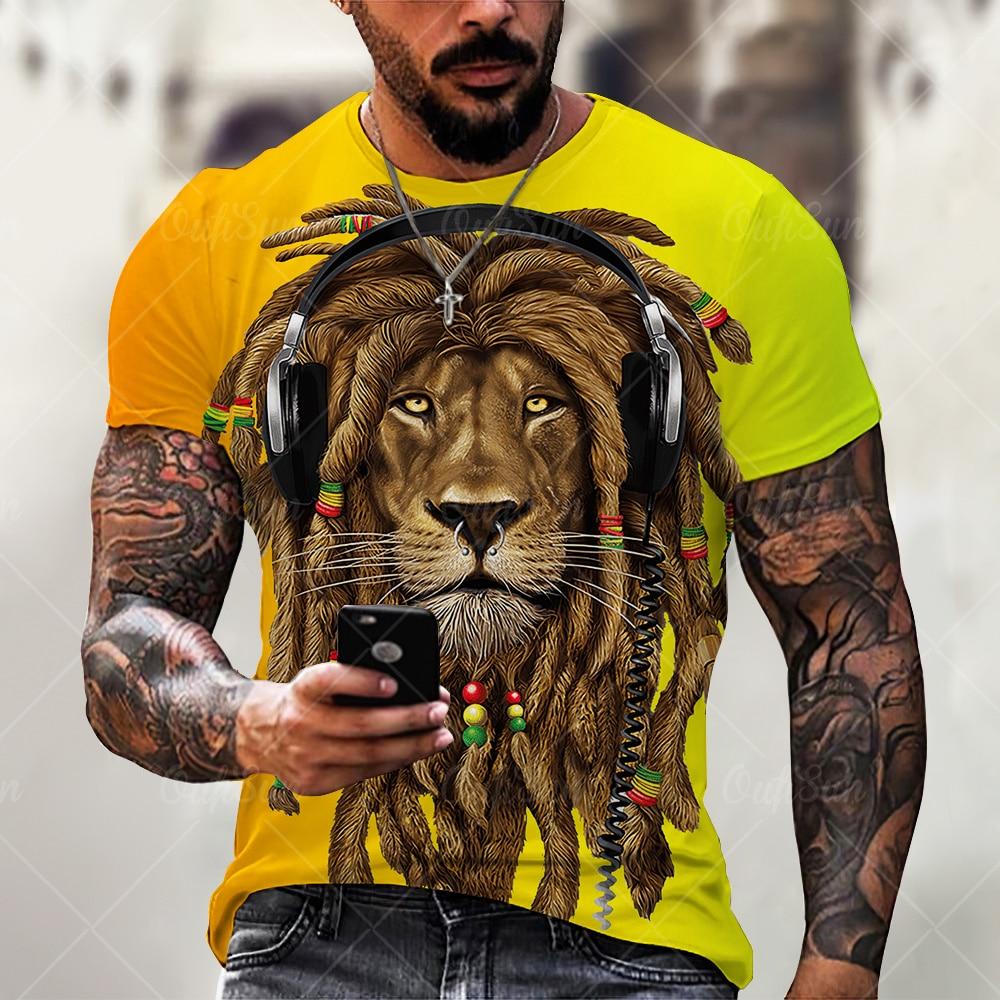 Summer Fashion Lion Short Sleeve T-shirt Personalized T-shirt