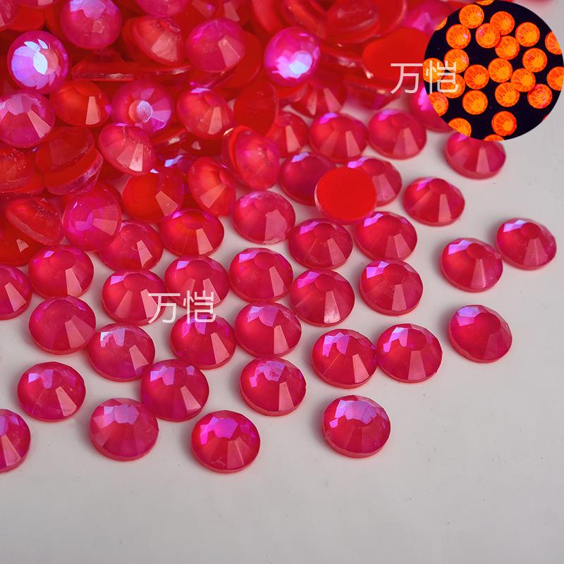 Nail Art Luminous Flat Bottom Diamond Glass Crystal Fluorescent Diamond Diy Rhinestone Nail Jewelry Accessories