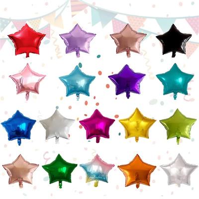 50pcs Five-point Star Aluminum Film Balloon Children Toy Gift 1st Birthday Party Wedding Decorations Pure Air Globos Supplies