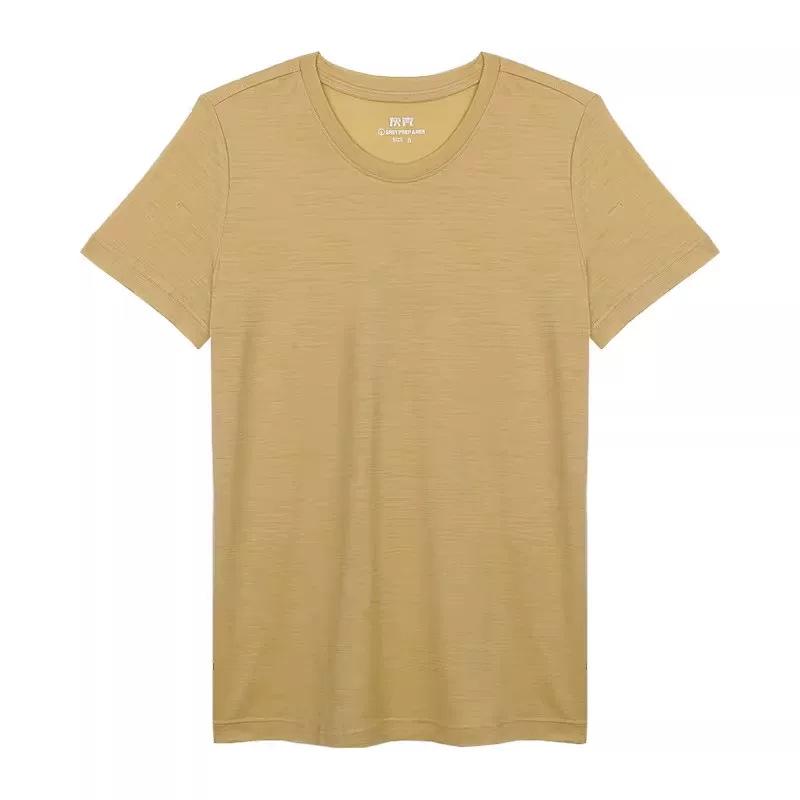 Women's Gray Shell Merino Wool Quick-Dry Hiking T-Shirt - Summer Outdoor Short Sleeve
