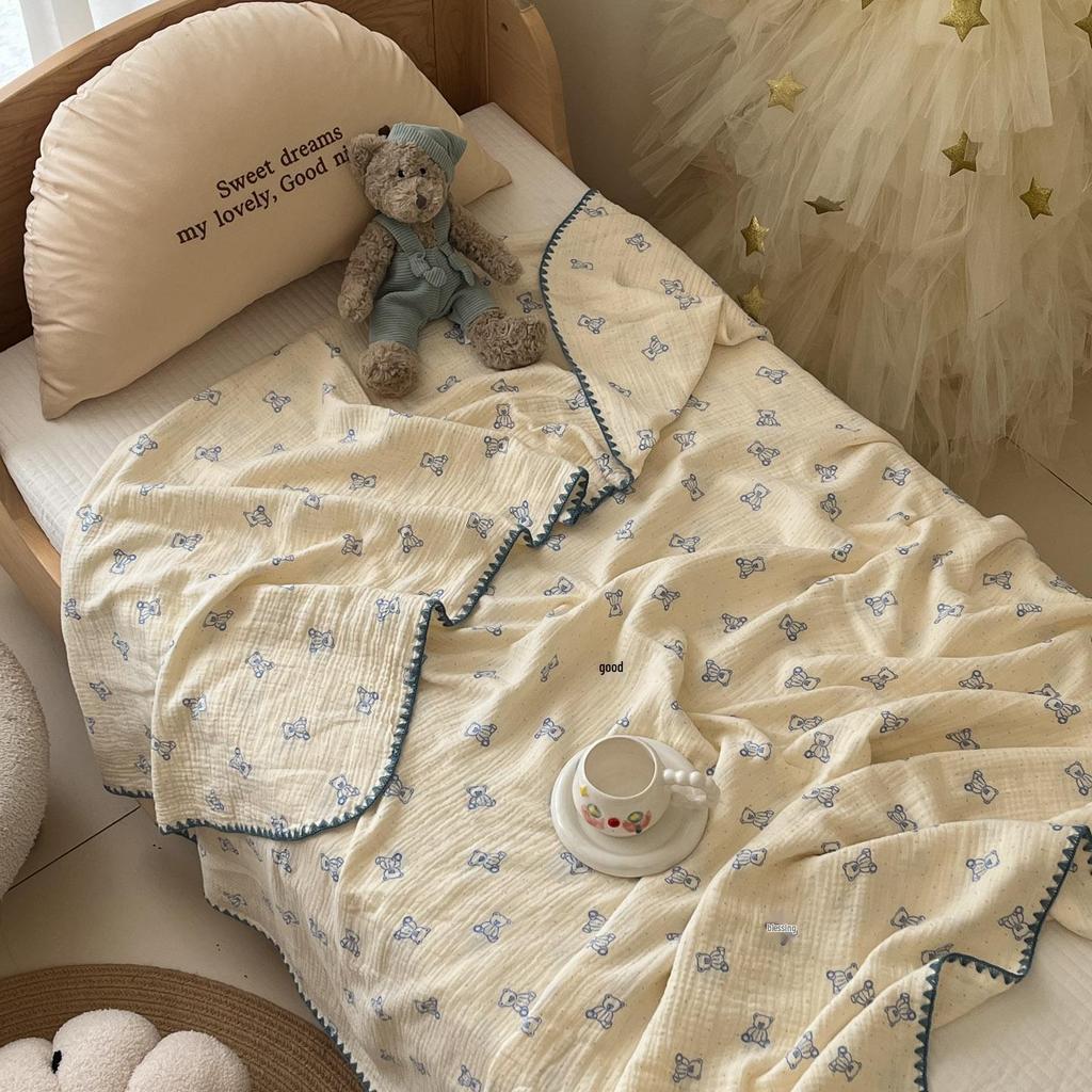 Class A Crinkled Gauze Cotton Children's Summer Quilt - Lightweight, Cooling, Machine Washable