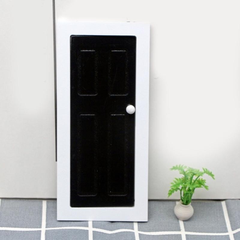 Retro Style 1/12 Scale Dollhouses Bathroom Classical Door Bathroom For DIY Room Decorations
