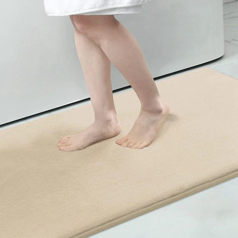 Super Absorbent Memory Foam Bath Mat - Non-Slip Soft Bathroom Toilet Rug Absorbent Carpet for Shower Entrance Living & Bedroom