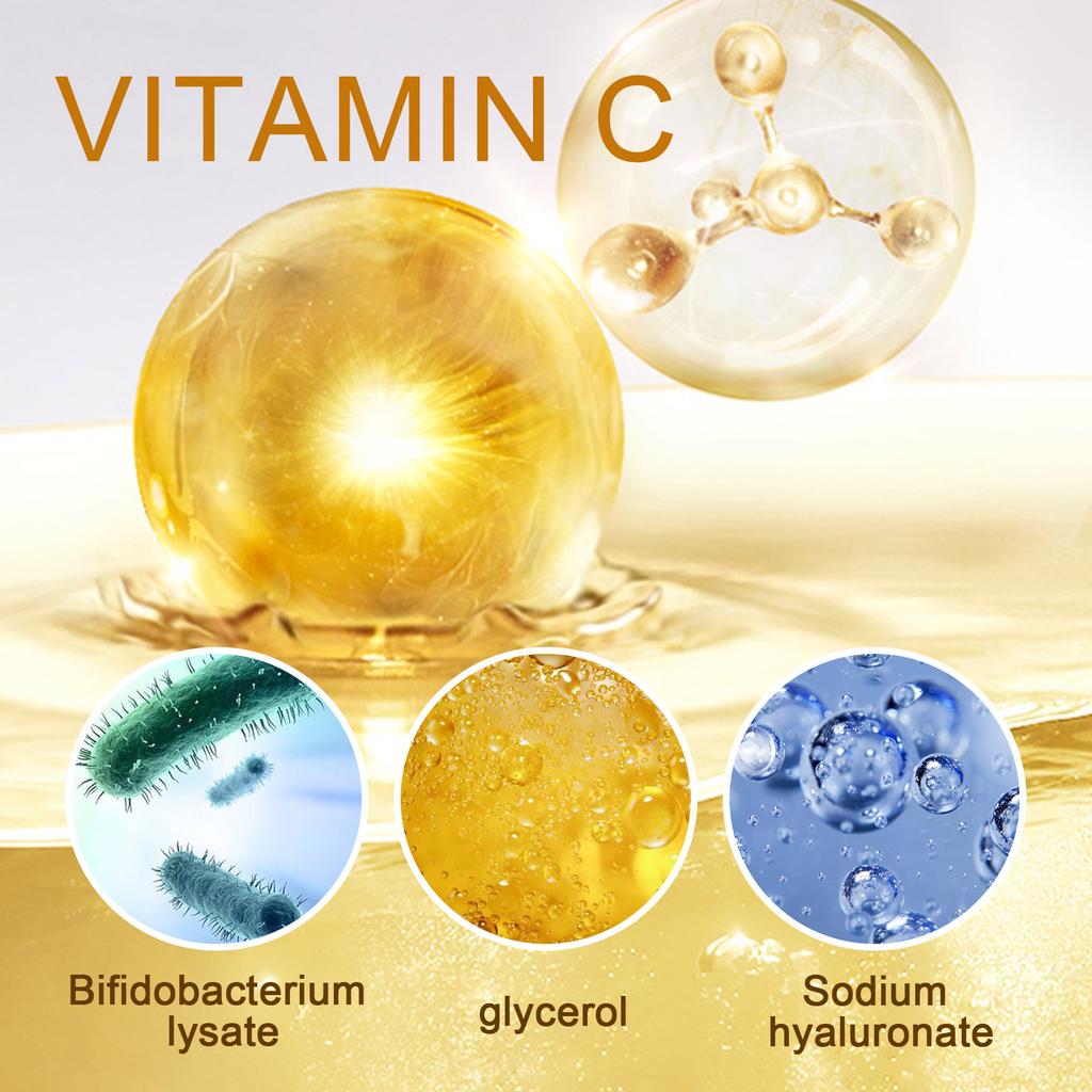 EELHOE Vitamin C Anti-Aging-Entfernung Faltenserum Festigendes Lifting Verblassen Feiner Linien Feuchtigkeitsspendende Gesichtsessenz Hautpflege Aufhellen Reparaturserum