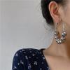 Exaggerated Personality Glossy Metal Round Beaded Hoop Earrings for Women Fashion Item Designer Earrings Zircon Accessory Gift