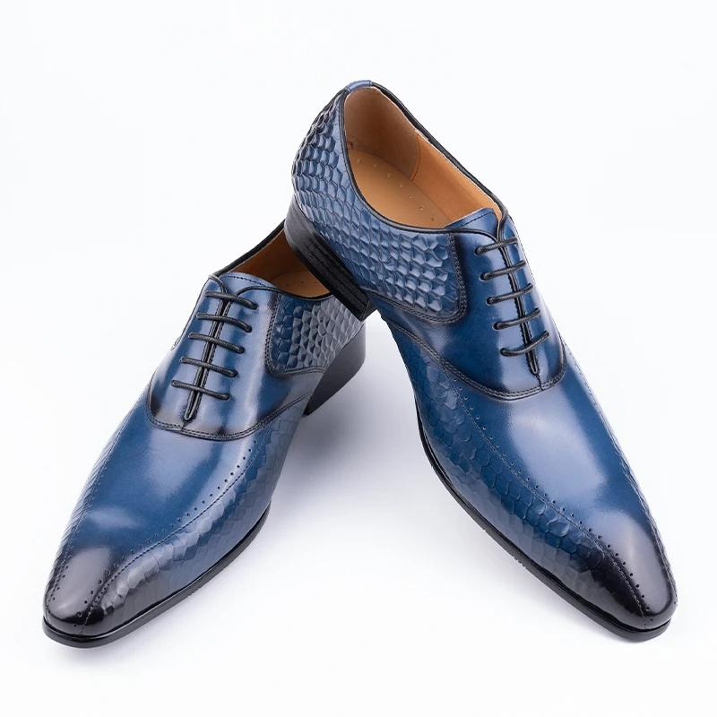 Fashion Factory Wholesale Men Leather Shoes Luxury Dress Office Wedding Party Suits Matching Footwear Handmade Fashion Business Man Shoe