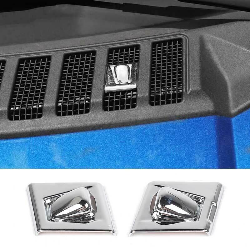 ABS Chrome Front Windshield Wiper Nozzle Trim 2pcs For Ford F150 F-150 2015-2020