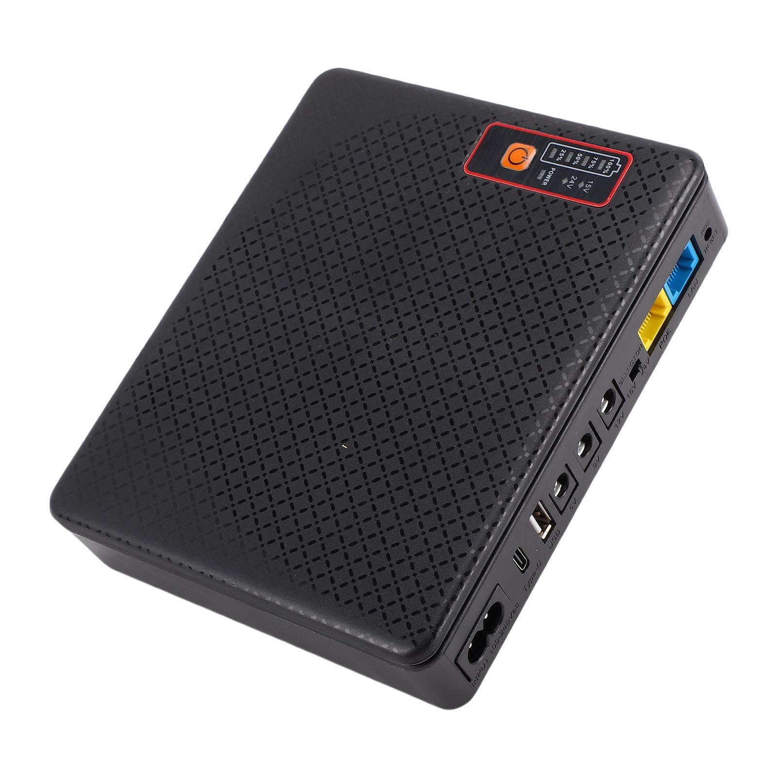 

Джерело безперебійного живлення 12000 мАг Резервний акумулятор ДБЖ для роутера модема камери USB Type C POE Багатонапруговий Вихід