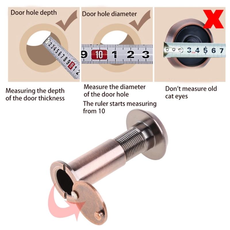 Peephole for Front Door with Privacy Cover 200 Degree Wide Viewing Angle Hidden Security Door Viewer Diameter 16mm