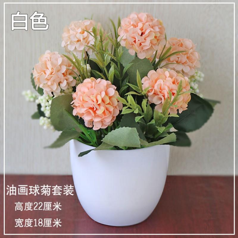Artificial Silk Flower Potted Plant Desktop Decor Home Office Interior Styling Small Fake Floral Arrangement