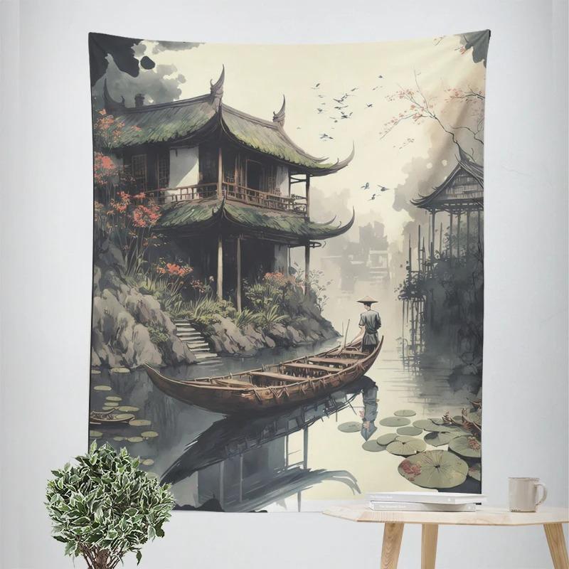 

Китайский стиль ретро украшение дома гобелен украшение дома офис гостиная гобелен 100x75cm