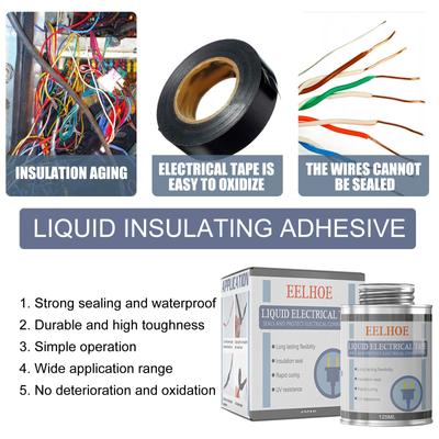 125 ml wasserdichte UV-Schutzflüssigkeit Isolierung Isolierband Rohrpaste Schneller, fester, trockener, isolierender Dichtungskleber aus Gummi