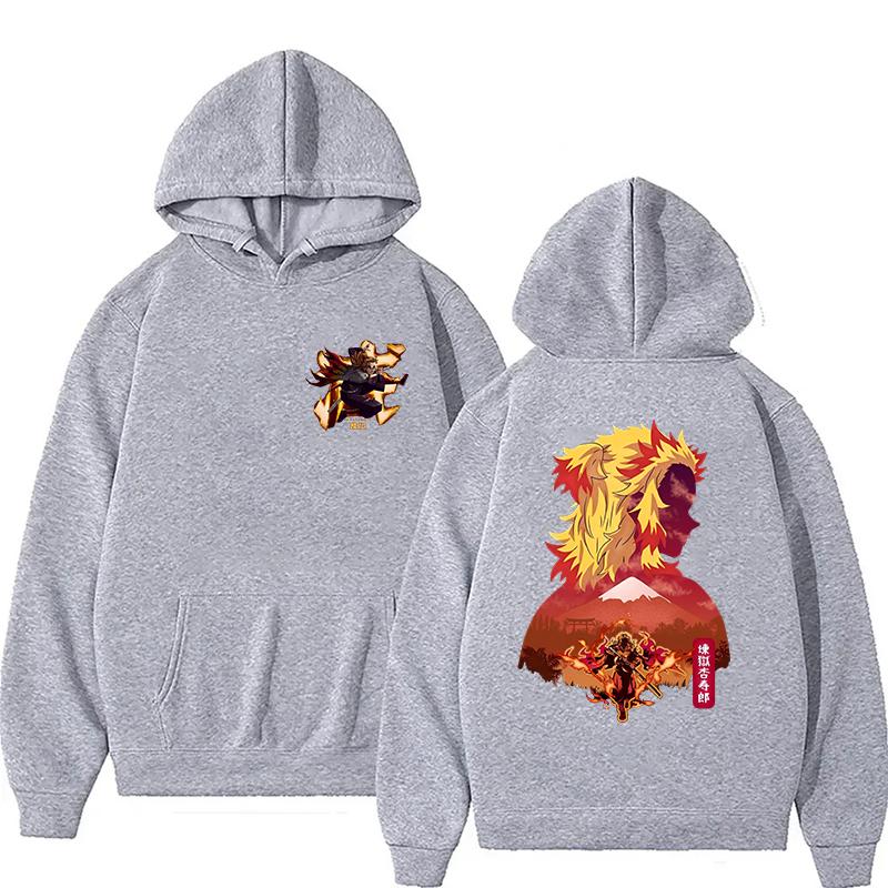 Neuer Anime Rengoku Kyoujurou Bedruckter Hoodie Herren/Damen Sweatshirts Lässige Mode Y2K Fleece-Hoodie Persönlichkeitspullover