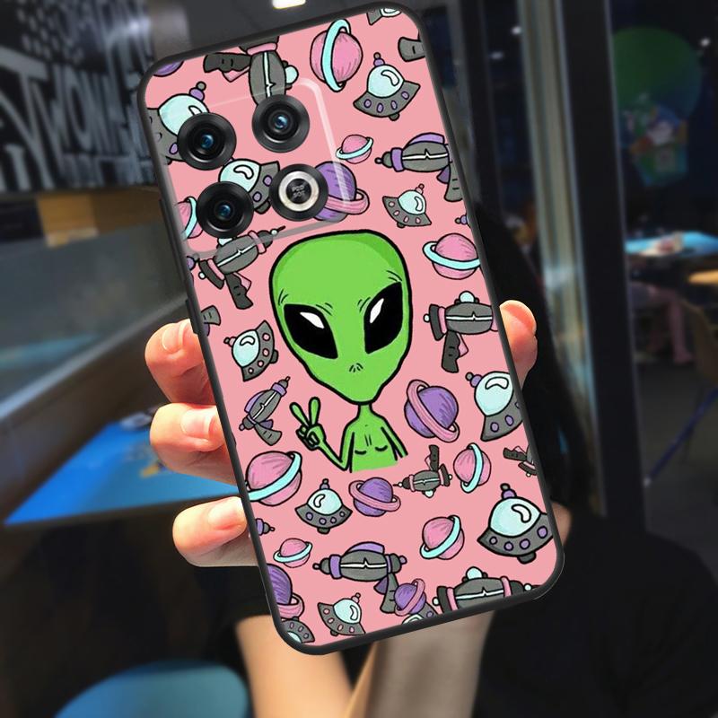 Aesthetics Cute Cartoon Alien Funda For OnePlus 12R 13 R 12 11 9 10 Pro 8T 9RT 10T OnePlus Nord 4 CE 2 3 Lite N20 N30 Case