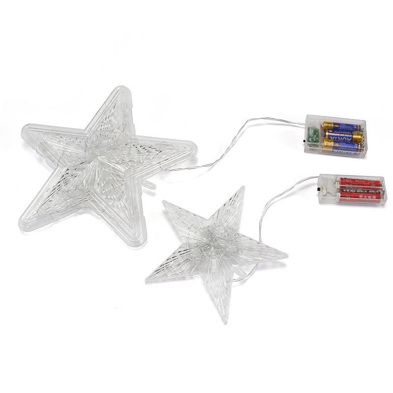 LED Star Tree Topper Light Christmas Decoration Battery Powered Warm White Colorful Blue Red 16cm 23cm