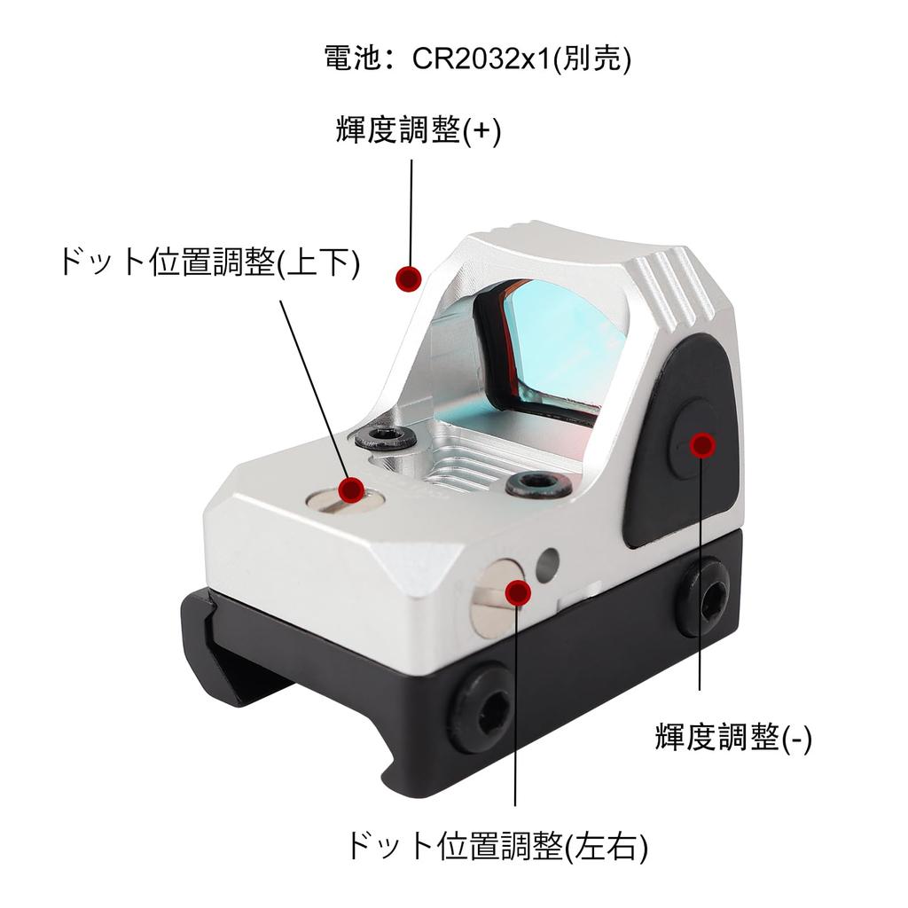ZZ 1x24 Mini Red Dot Sight, Red Dot Sight tip RMR, Red Dot Sight deschis pentru Airsoft, Compatibil cu șine de 20mm și Glock (SL)