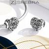 Heart Charms With Flowers, 925, Openwork Charm Pendant, Pr 925
