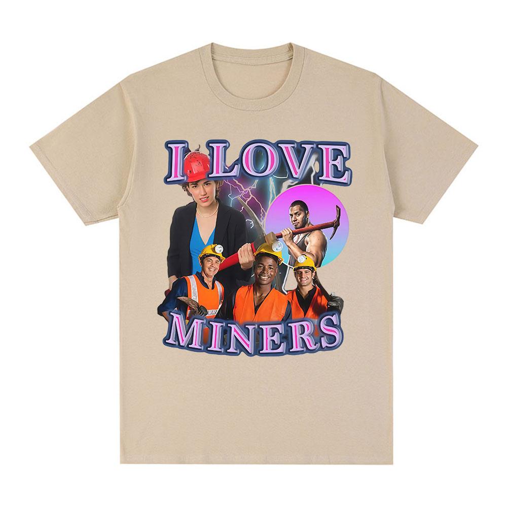 I Love Miners T-Shirt Funny Mining Enthusiast Humor Graphic Short Sleeves T-shirts Men's Women Cotton Casual Summer T Shirts Top