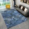 Sophisticated Nordic Blue and Gold Marble Floor Mat Geometric Carpet for Living Room or Bedroom Non-Slip Rug for Sofa Doormat