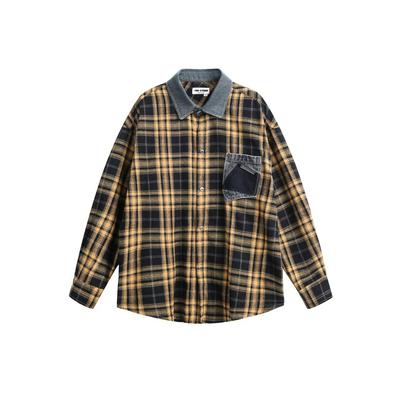 Νέα Ανοιξιάτικη Ειδική Σχεδίαση Αμερικανικό Κολάρο Μακρυμάνικη Καρό Μπλούζα για Άνδρες και Γυναίκες, Φαρδιά Casual Μπλούζα για Άνδρες και Γυναίκες