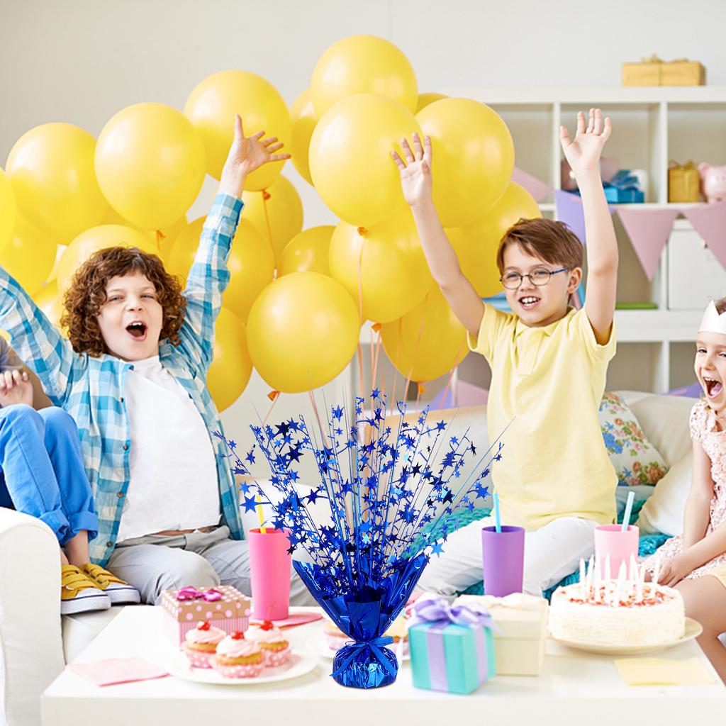 6 Peças Centro de Mesa Spray de Folha Estrela Azul Decoração de Mesa Centro de Mesa Spray de Folha Metálica Centro de Mesa de Plástico Metálico Estrela Azul